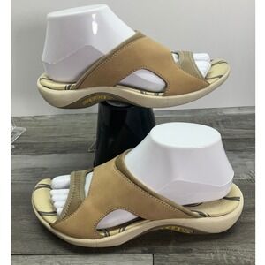 Merrell Palmetto Taupe Leather Slide Sandals Womens 7 J30836 Open Toe Comfort